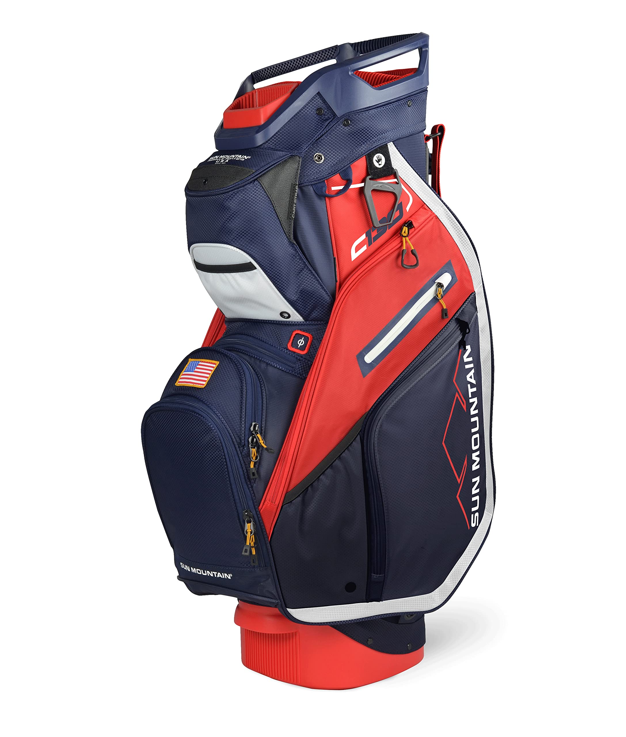 SUN MOUNTAIN C 130 ネイビー/ホワイト/レッド Sun Mountain 2024 Golf C-130 Cart Bag - Variety of Colors