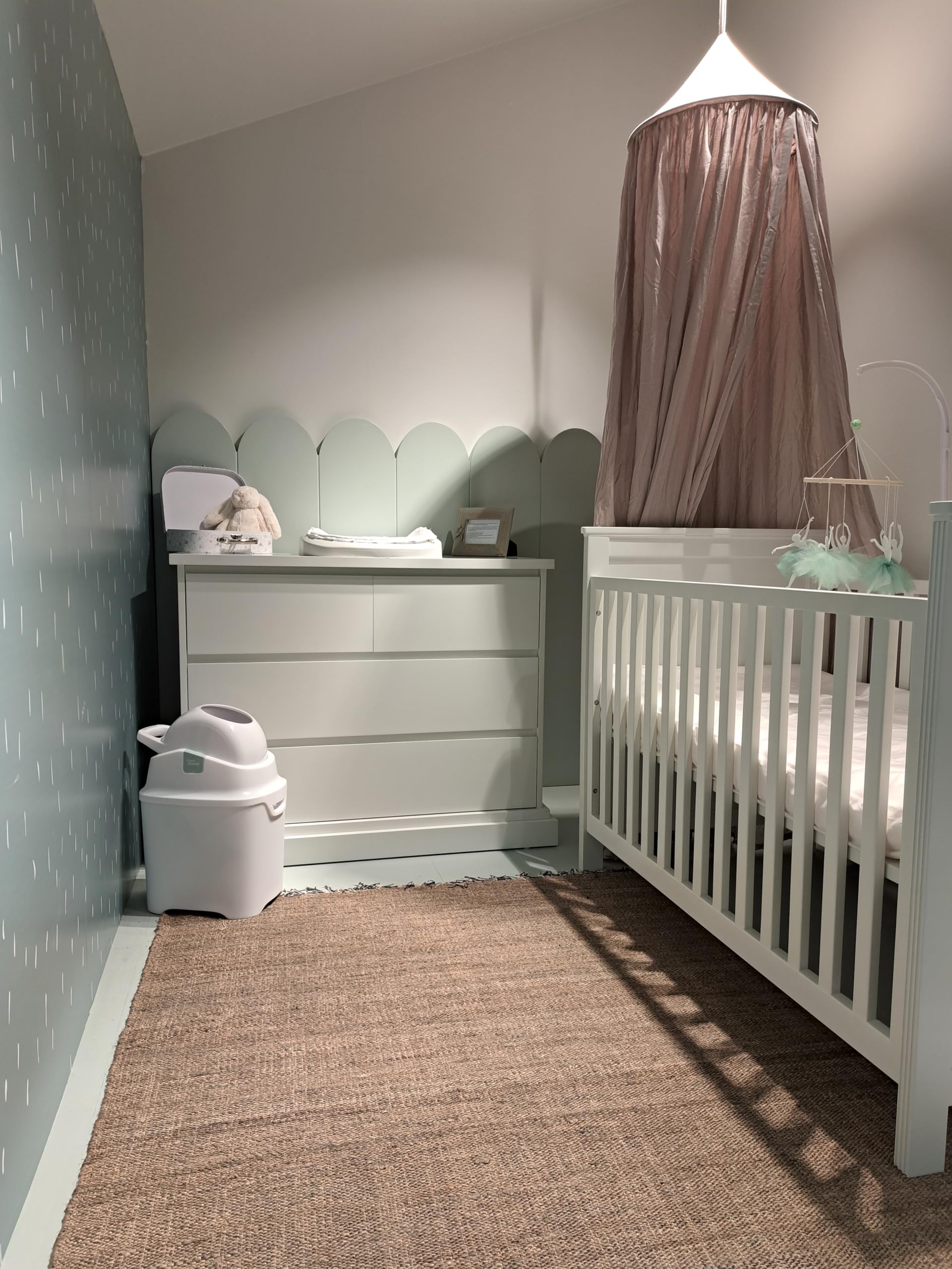 DIAPER CHAMP ONE Poubelle à couches - Anti-odeurs - Sans cassettes de recharge - Fonctionne avec les sacs poubelle traditionnels - Pour environ 30 couches - blanc
