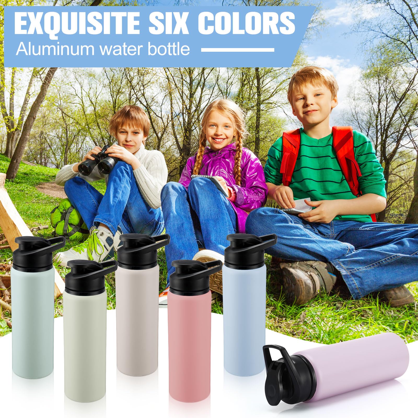 10 Pack 17 Oz Aluminum Water Bottles - Reusable & Leak Proof For Sports, Gym, Travel