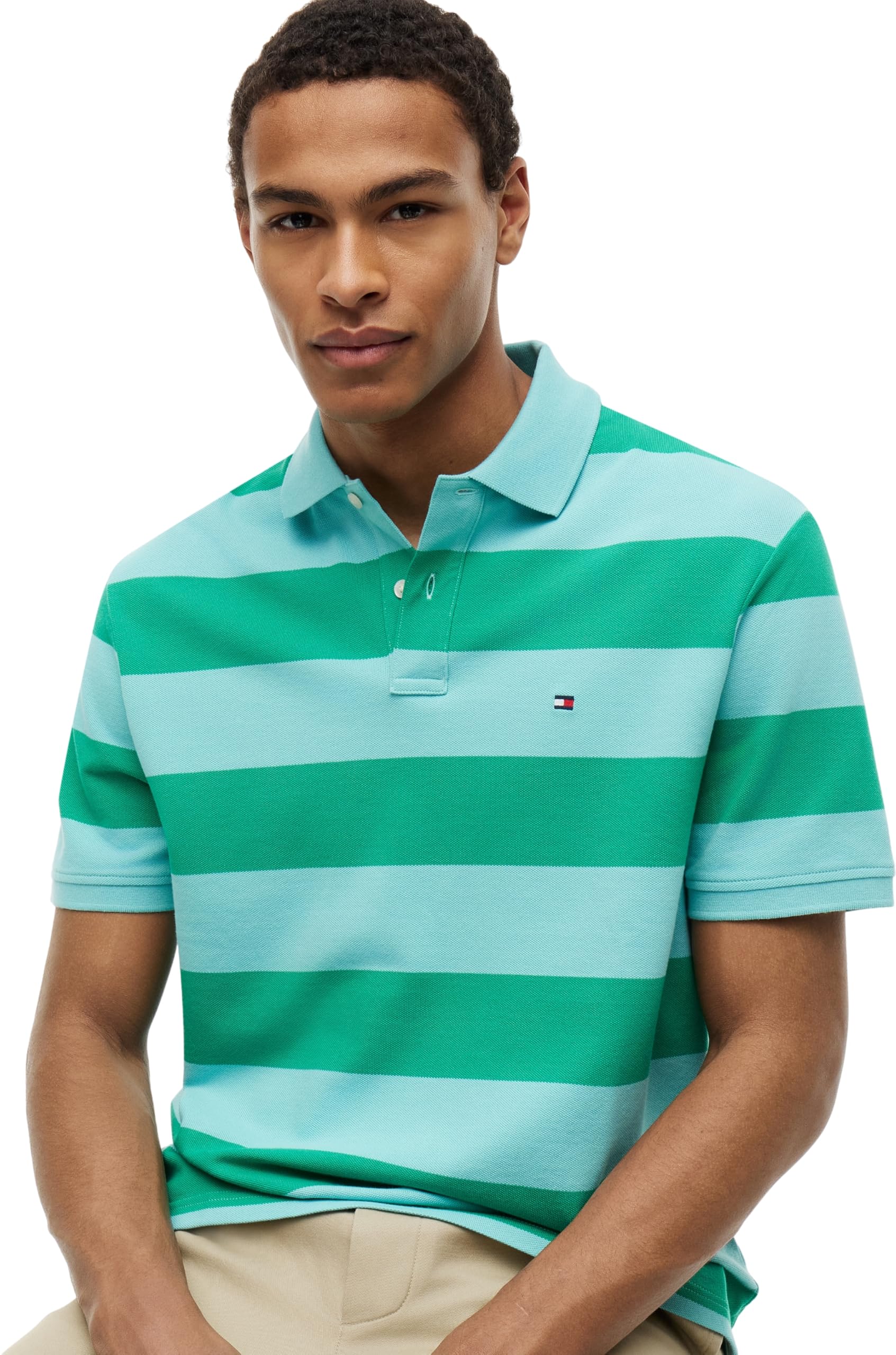 Tommy Hilfiger Block Stripe Reg Polo Mw0mw39045 Polo S/S Hombre