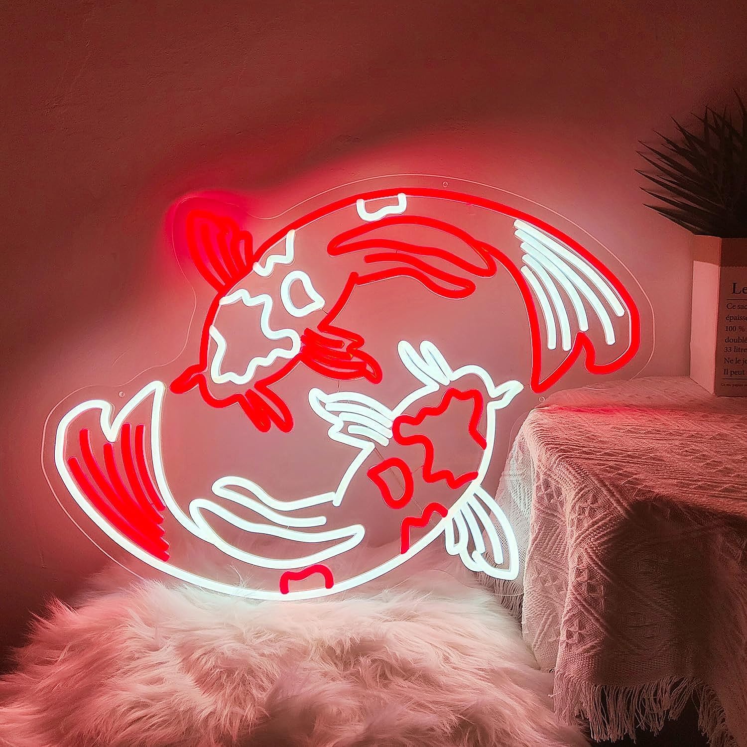 Amazon.co.jp: ZHZQWLJWJ 鯉魚ネオンサイン、LED 錦鯉ネオンライト 