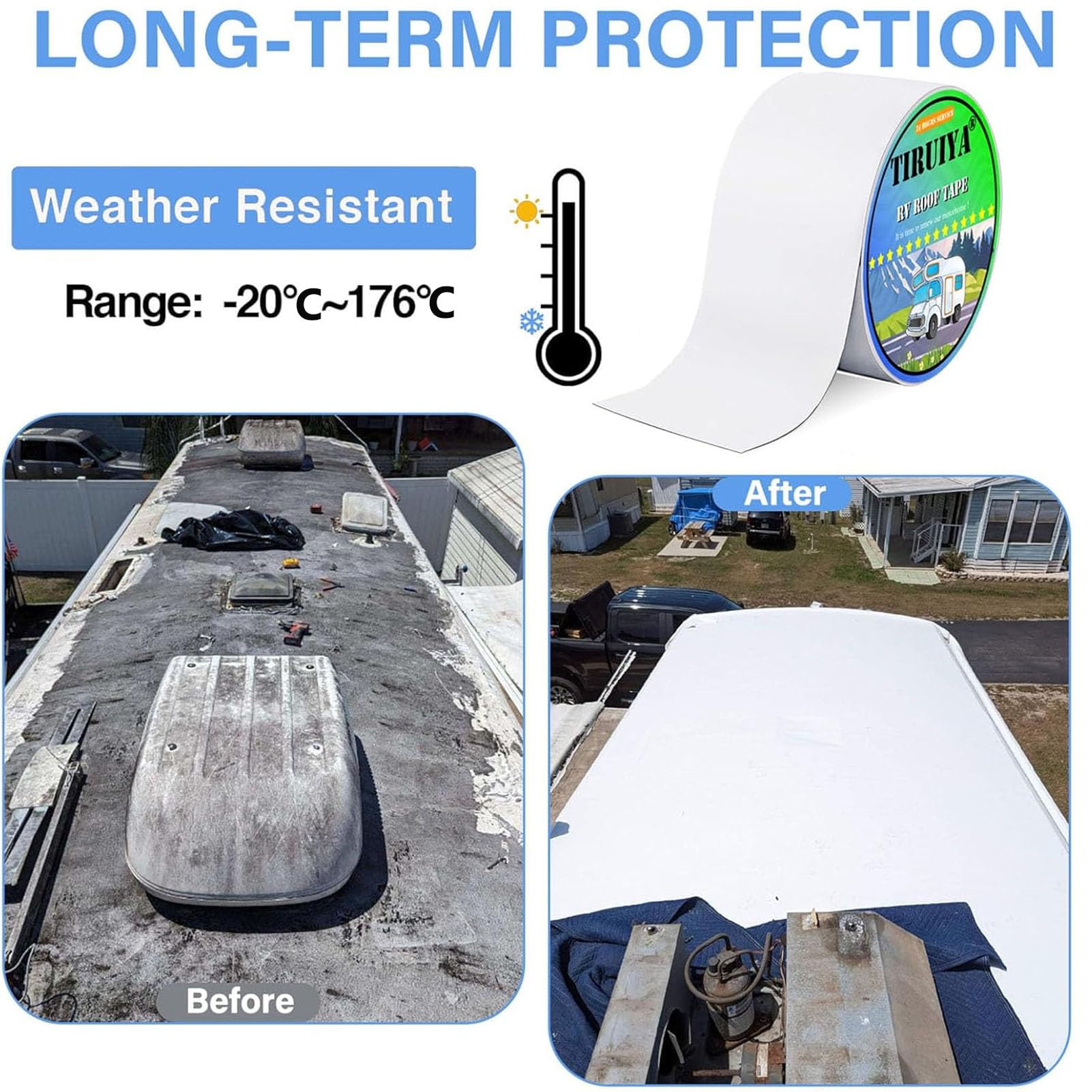 cinta selladora caravana, cinta impermeable autoadhesiva, butilo en cinta blanca reparación para caravana, tuberias, canalón, tubería