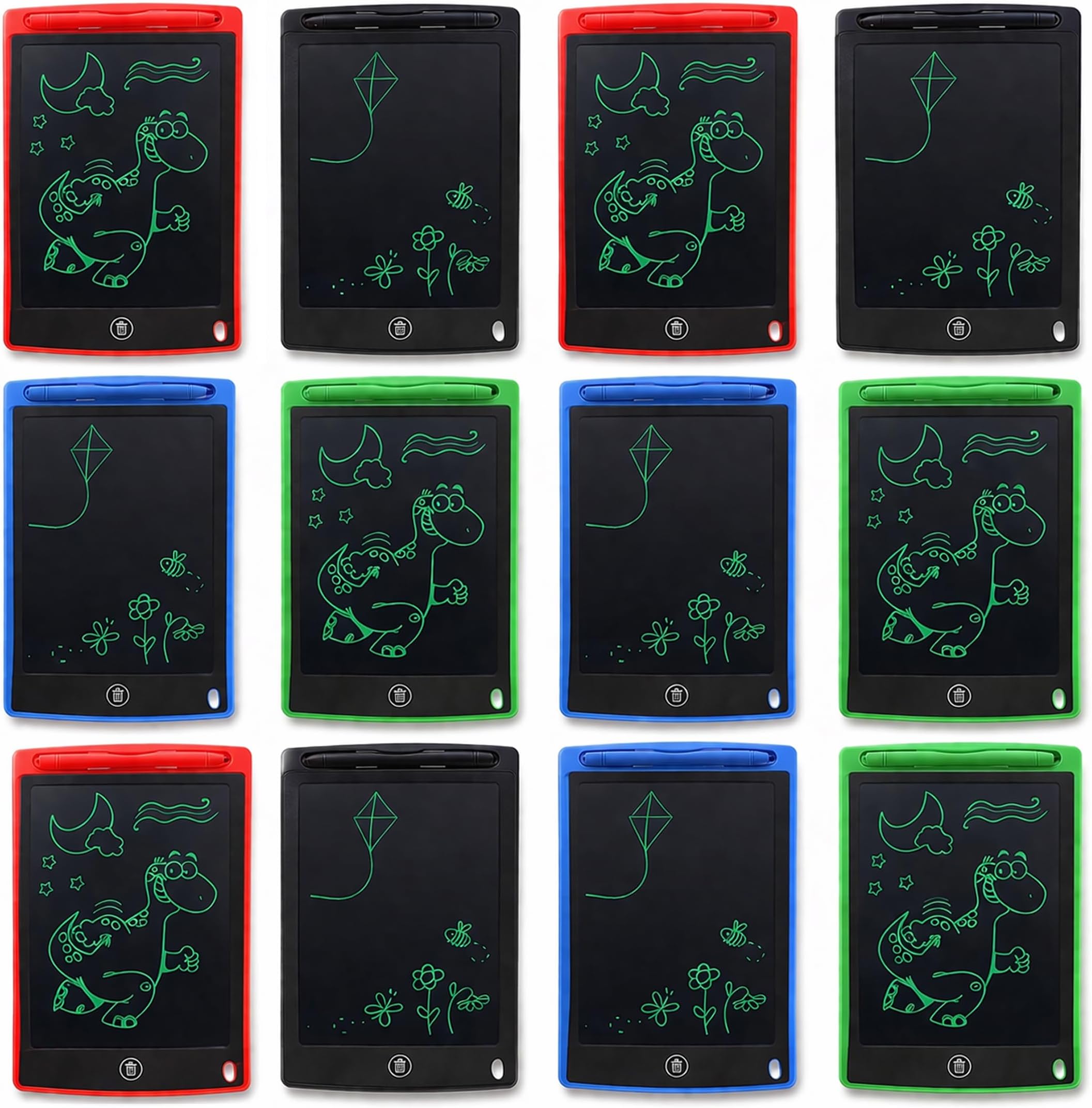 Toyshine Pack of 12 LCD Writing Tablet Doodle Board for Kids Electronic Toys 8.5 Inch Colorful LCD Writing Board Electronic Tablet LCD Erasable Drawing Pad, Birthday Return Gift Party Favor