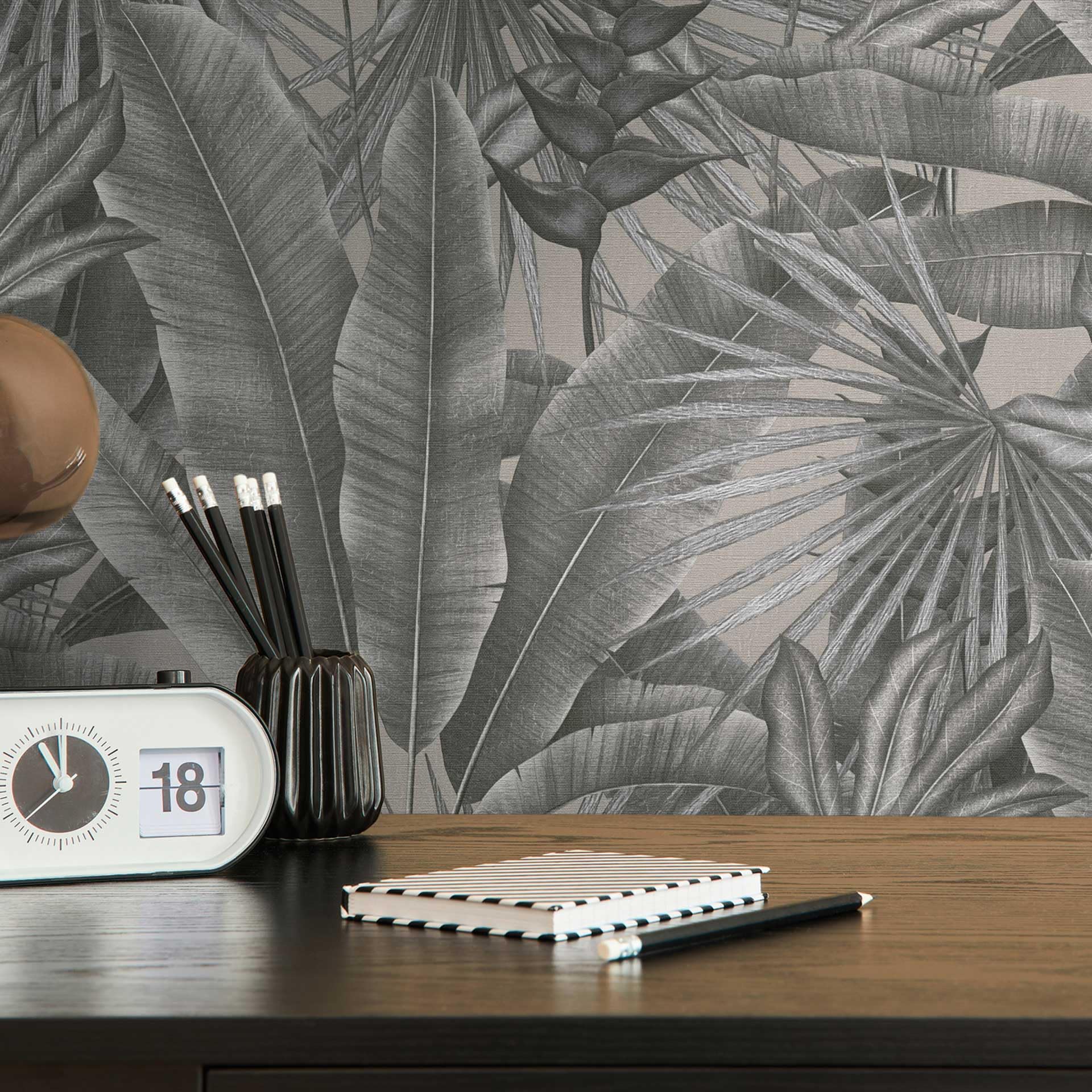 Livingwalls Jungle Wallpaper 396473 in Grey, Beige - Wall Wallpaper with Jungle Look - Floral with Palm Leaves -10.05 m x 0.53 m - Image 4