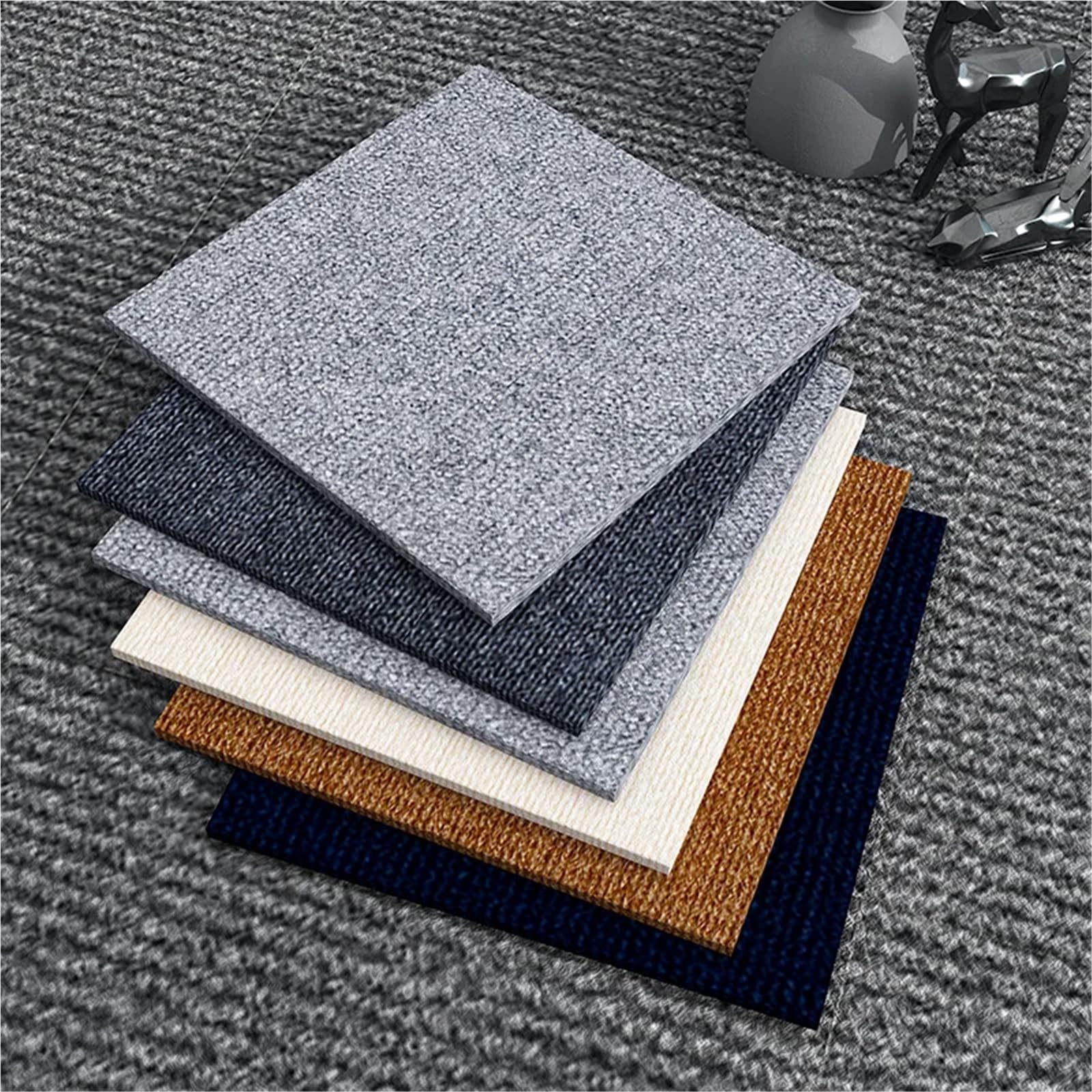 Dalles de Moquette Autocollantes, Dalles de Moquette à décoller et Coller Multicolores 30x30cm (1/5/10/20/30/40 pièces)(Dark Grey,30x30cm(5 Pcs))