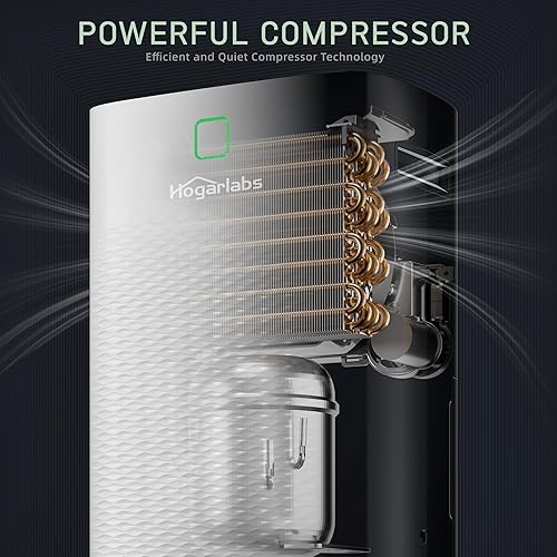 Miniatura 4 de Deshumidificador de 100 pintas para sótano y hogar, deshumidificador silencioso inteligente con manguera de drenaje, tanque de agua de 1.32 galones,