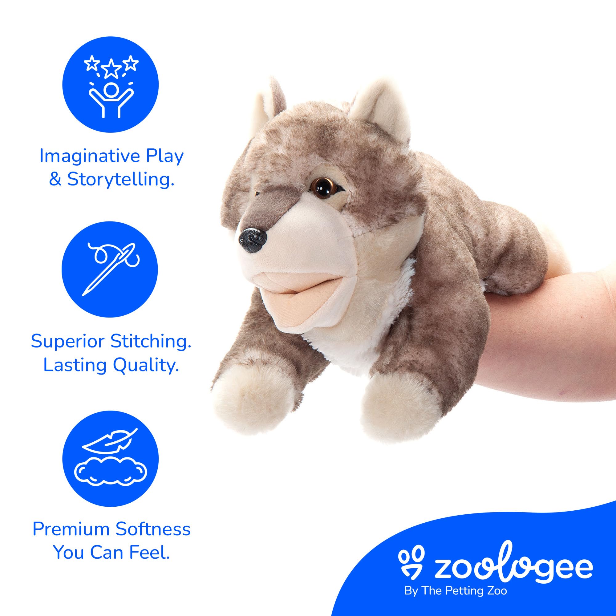 Amazon.co.jp: The Petting Zoo インタラクティブパペット オオカミ