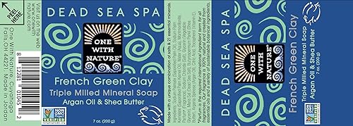 Miniatura 2 de One With Nature Jabón de arcilla francesa de sal del mar muerto, 7 oz