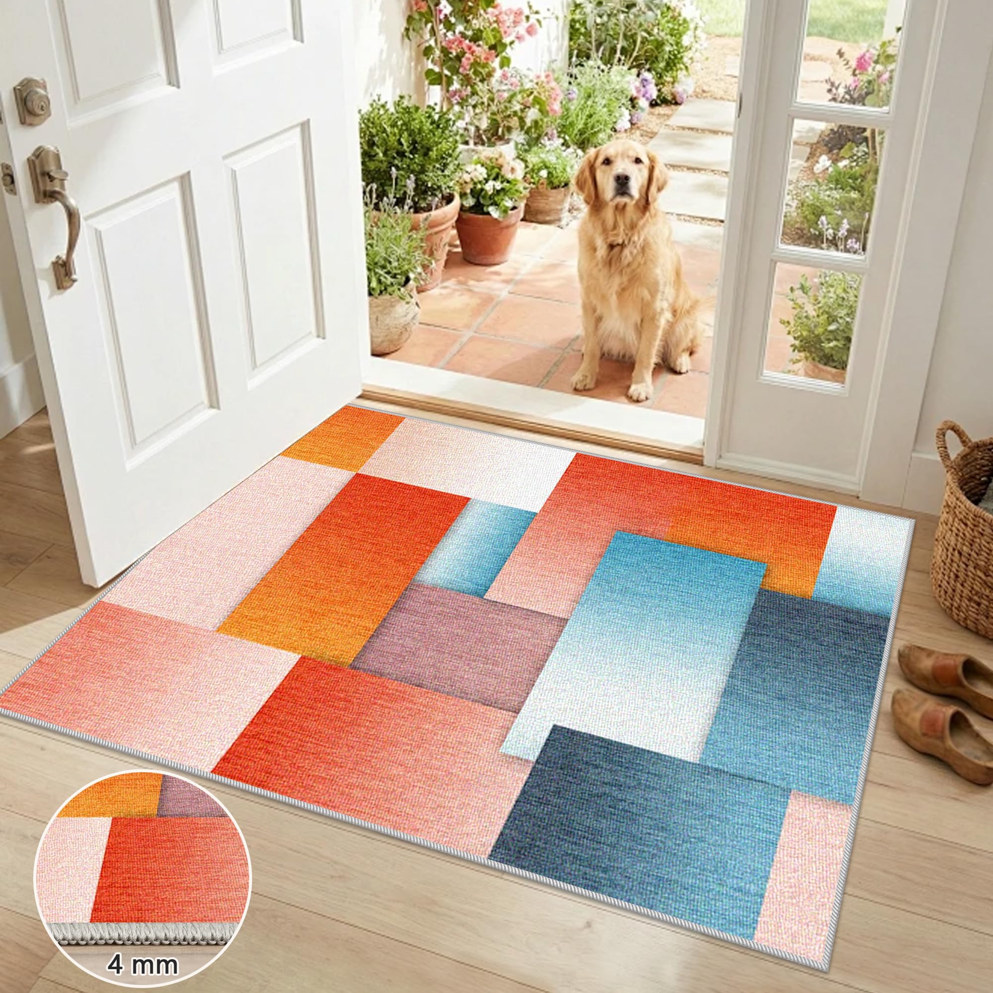 Dywan do salonu można prać w pralce 160 x 200 cm nowoczesny dywan do sypialni duży dywan do jadalni dywanik do sypialni dywan z krótkim włosiem do kuchni, sypialni, domowego biura
