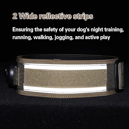 Miniatura 5 de AirTag - Collar para perro, collar táctico militar de 2 pulgadas de ancho con soporte AirTag y 3 parches para mascotas, collar de nailon impermeable