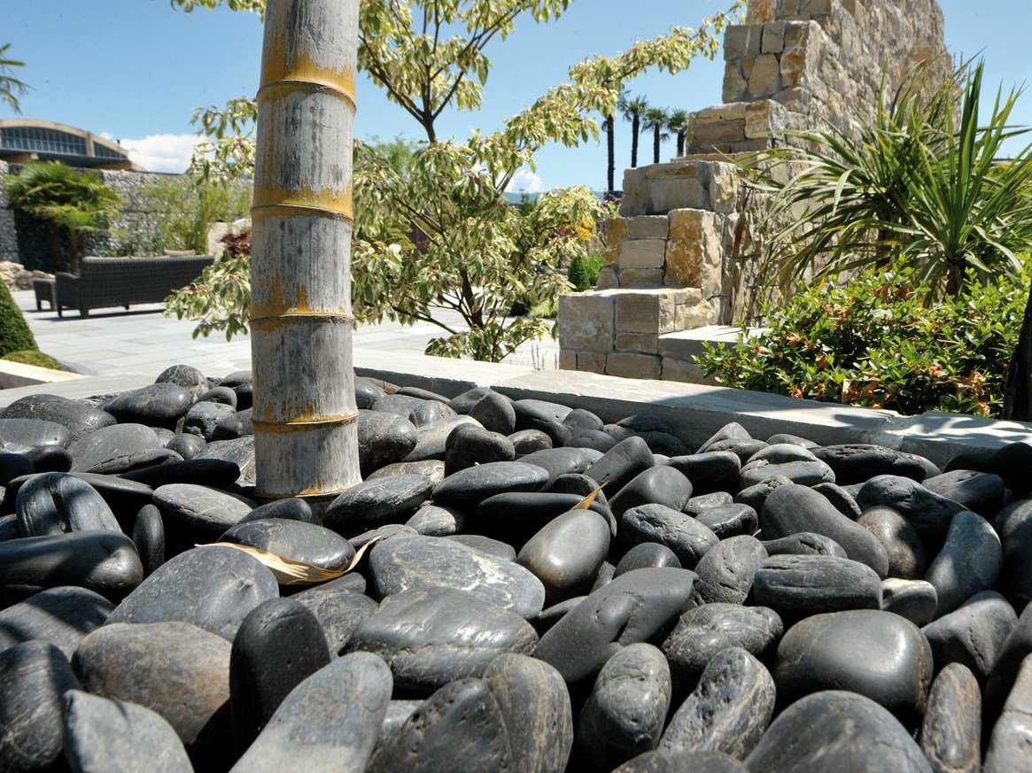 Ciottoli di Marmo Nero Ebano - Sacchi da 25 kg - Sassi Pietre Giardino (40/60 mm., 1 Sacco da kg.25)