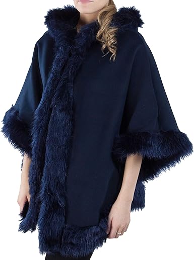 navy fur cape