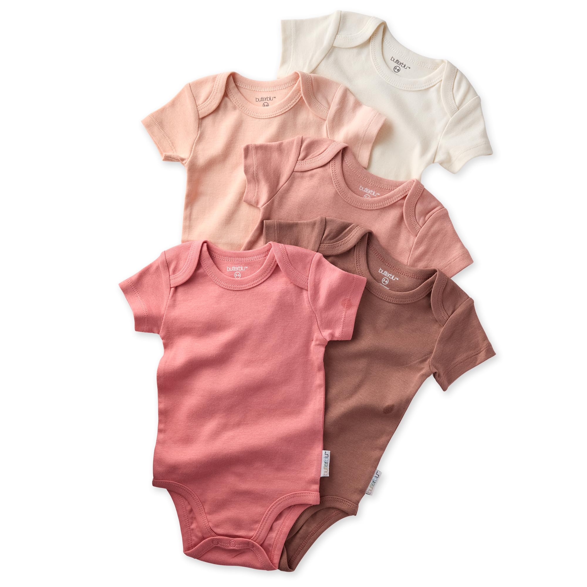 Avery 5-Pack Short Sleeve Bodysuits 100 Organic Cotton for Baby Boys Girls