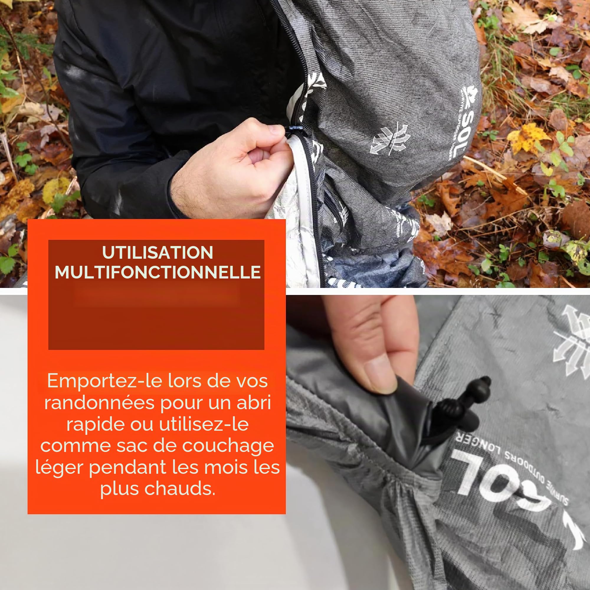 Sol Escape Bivouac XL avec Capuche Orange
