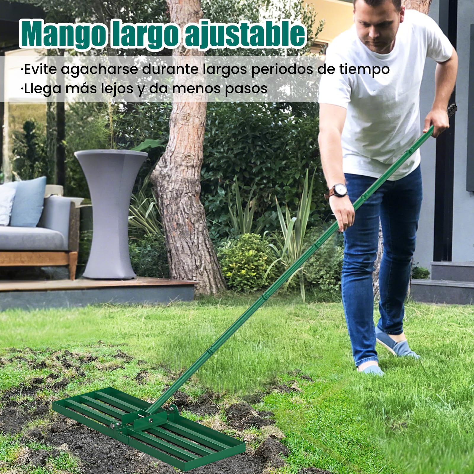 HYCHIKA BETTER TOOLS FOR BETTER LIFE - Rastrillo nivelador de césped