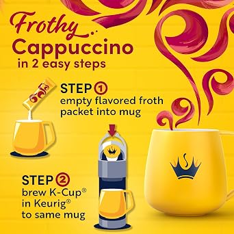 Gevalia KCup Coffee Pods & Froth Packets Kit, 6 ct, Cappuccino Espresso