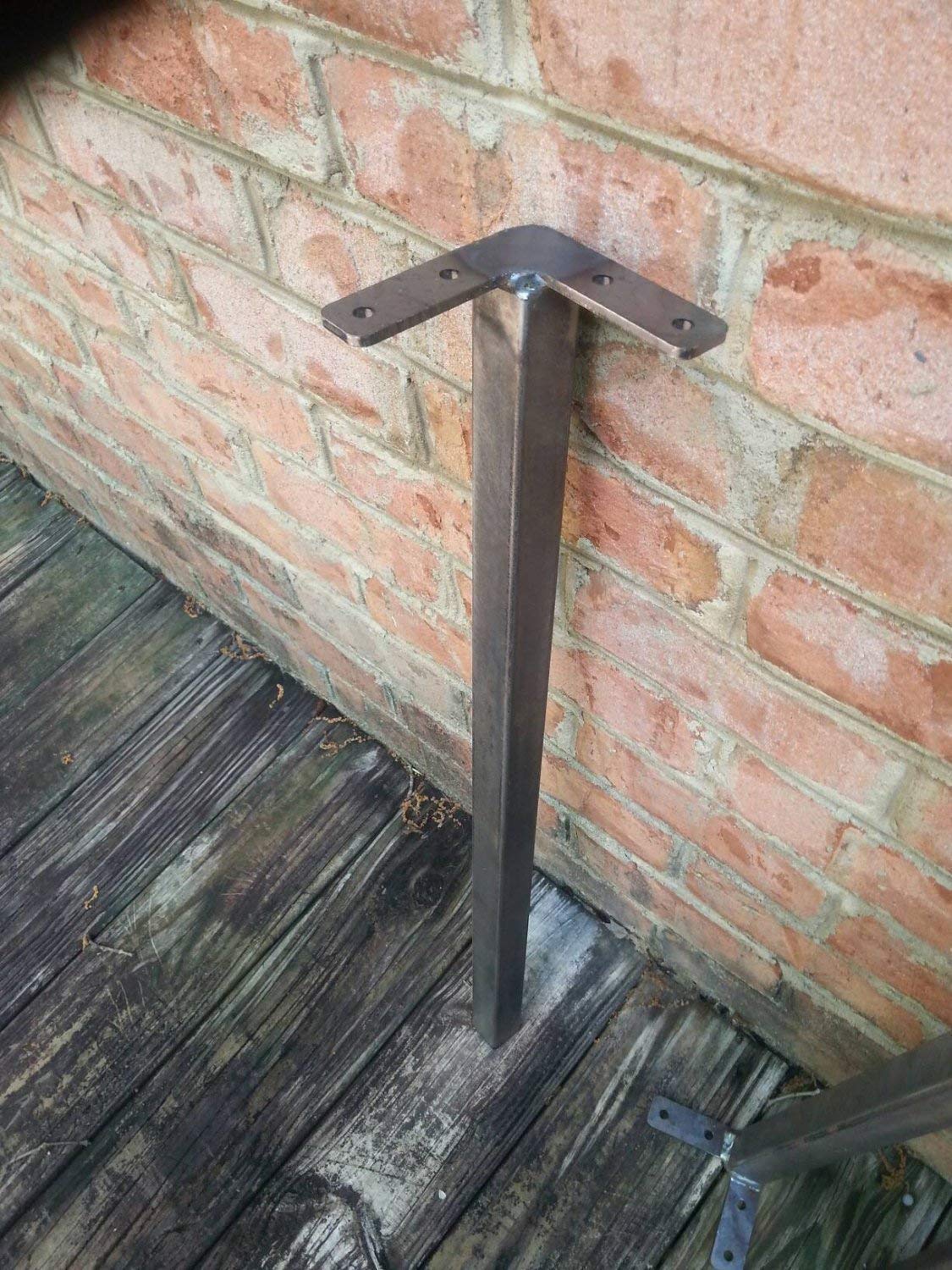 Raw 34 Inch Straight Metal Leg - Beeswax coating optional - Per Leg