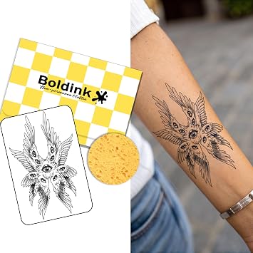 Seraph Temporary Tattoos for Adults,Six-Winged Angel Realistic Fake Tattoo