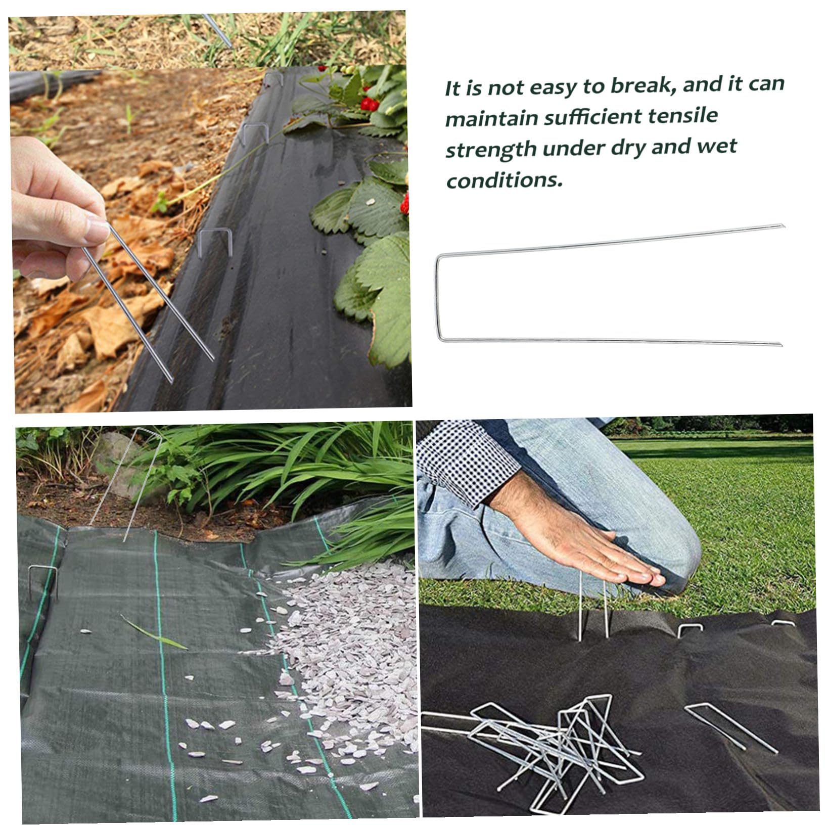 SEWACC Lona Protectora para Jardín con 10 Estacas de Fijación, PP Negro