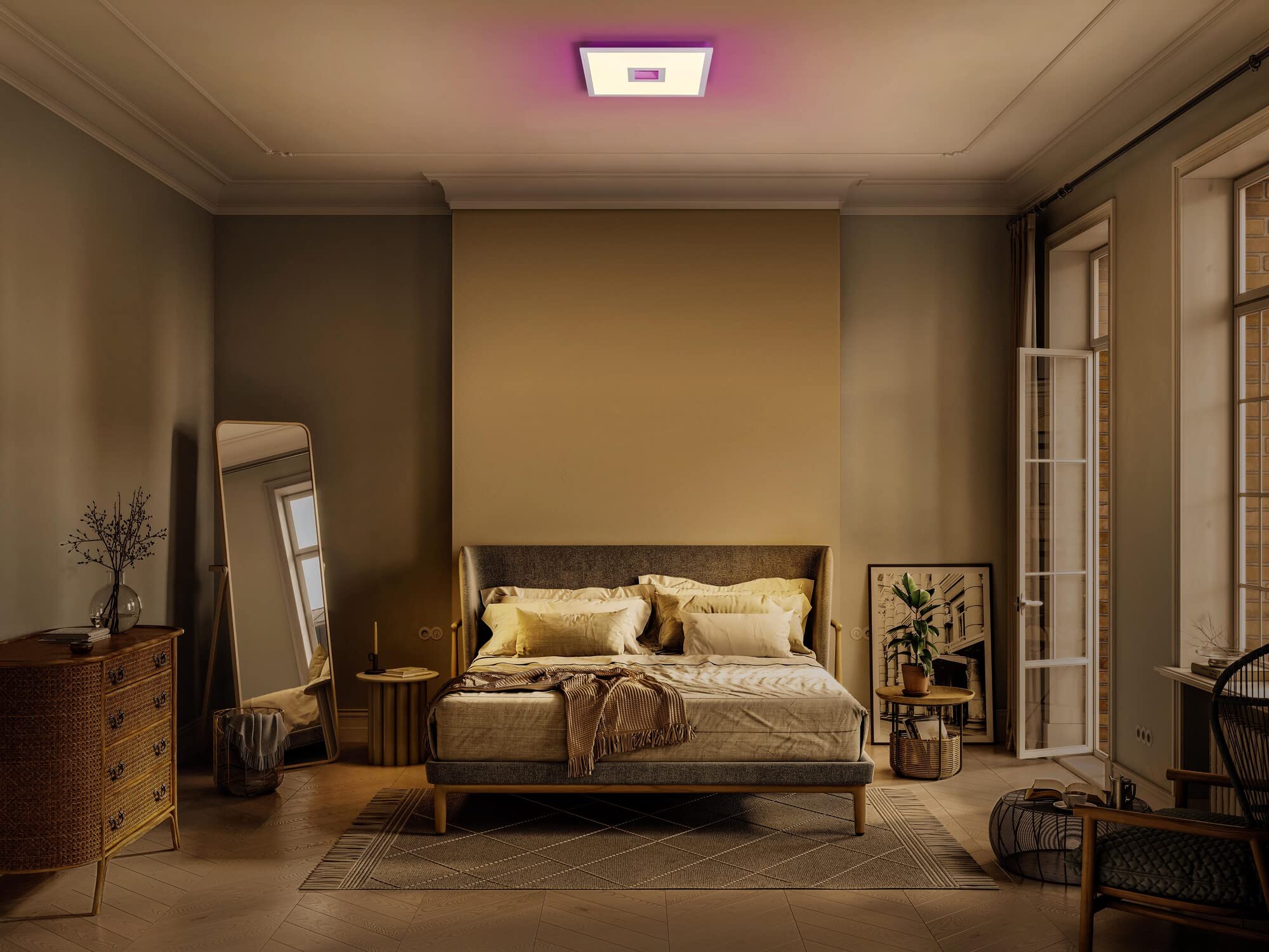 LEDVANCE SMART+ PLANON Hole pannello LED WiFi con foro, bianco, 24W, 2500lm, luce bianca regolabile 2700-6500K + retroilluminazione RGB, DIM, controllo da app, compatibile con Amazon, Google, ecc.