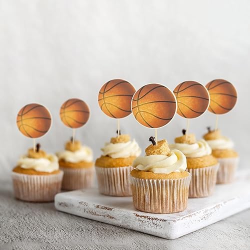 Miniatura 7 de 24 piezas de decoración de baloncesto para cupcakes con temática de estrellas, para baby shower, baloncesto, jugadores deportivos, suministros de