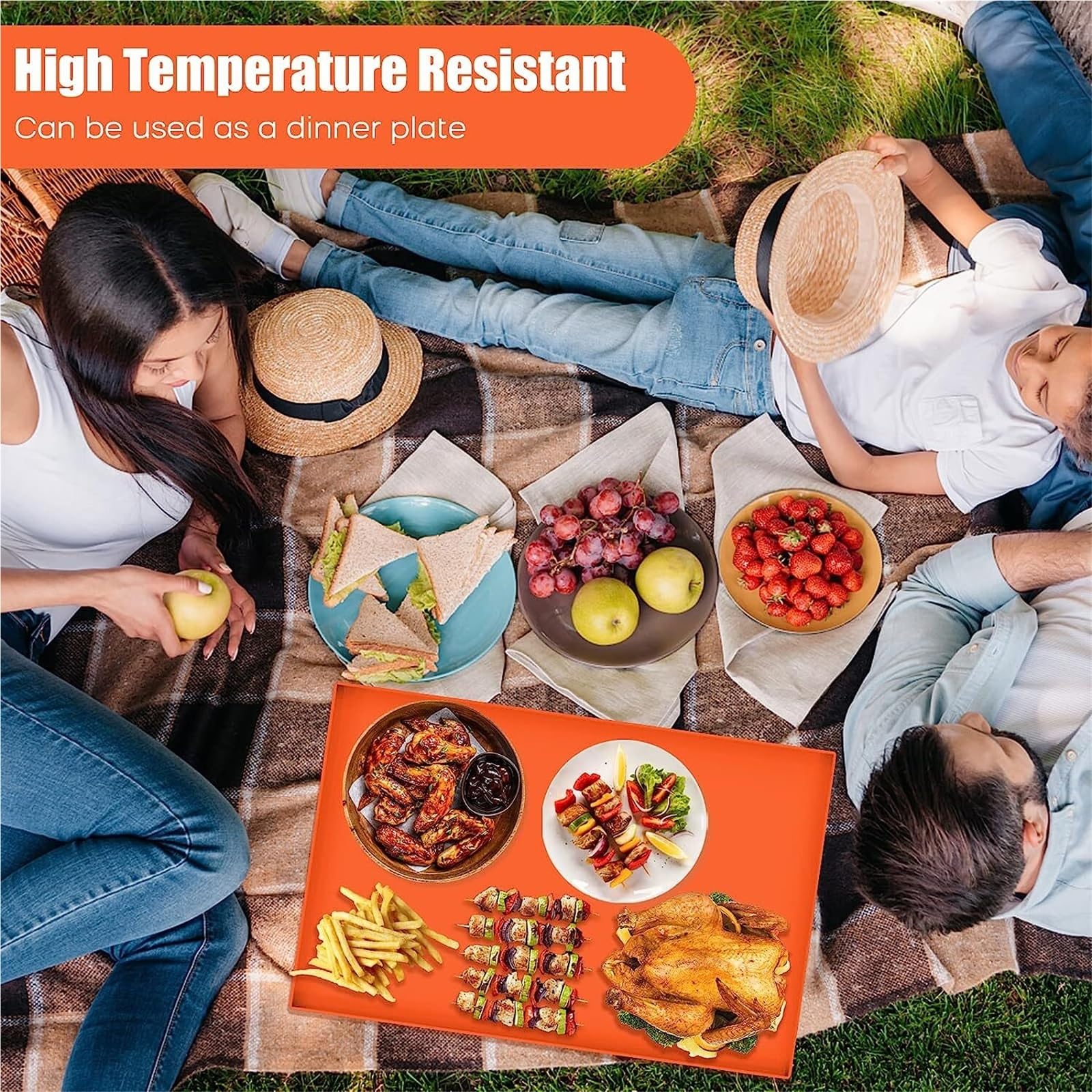 2PCS Silikon BBQ Back Matte 17/22/28 Nicht-stick Grill Hohe Temperatur Beständig Küche Zubehör für Holzkohlegril(28 inch)
