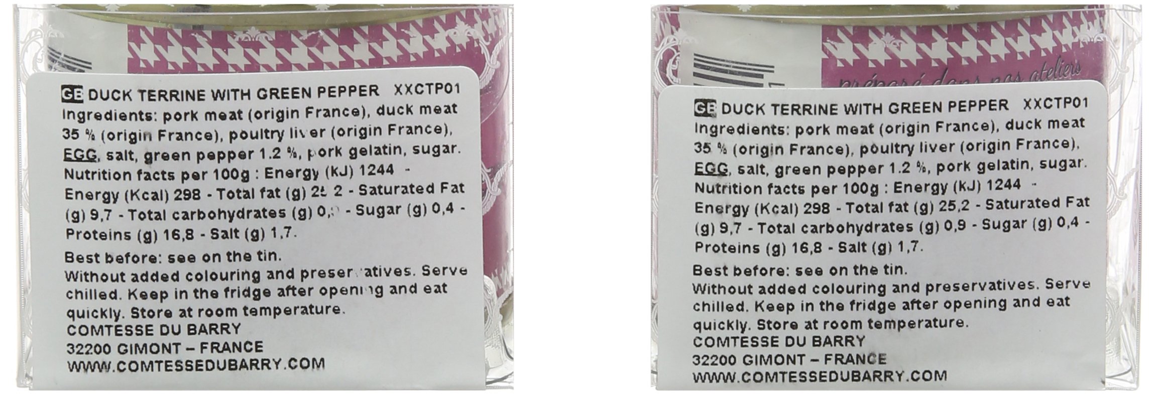 Comtesse du Barry Duck Terrine with Green Pepper 70 g (Pack of 2) Buy