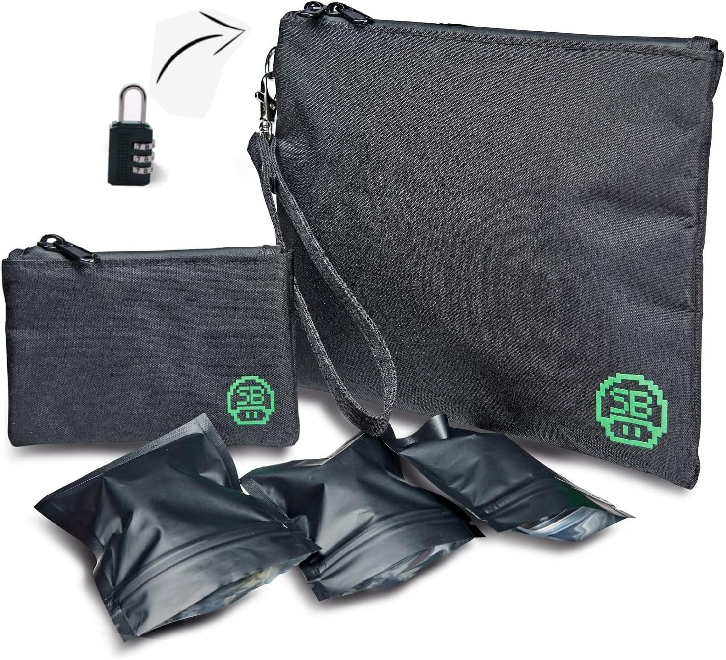 Stash Bros Smell Proof Bag - Mini & Large with Lock
