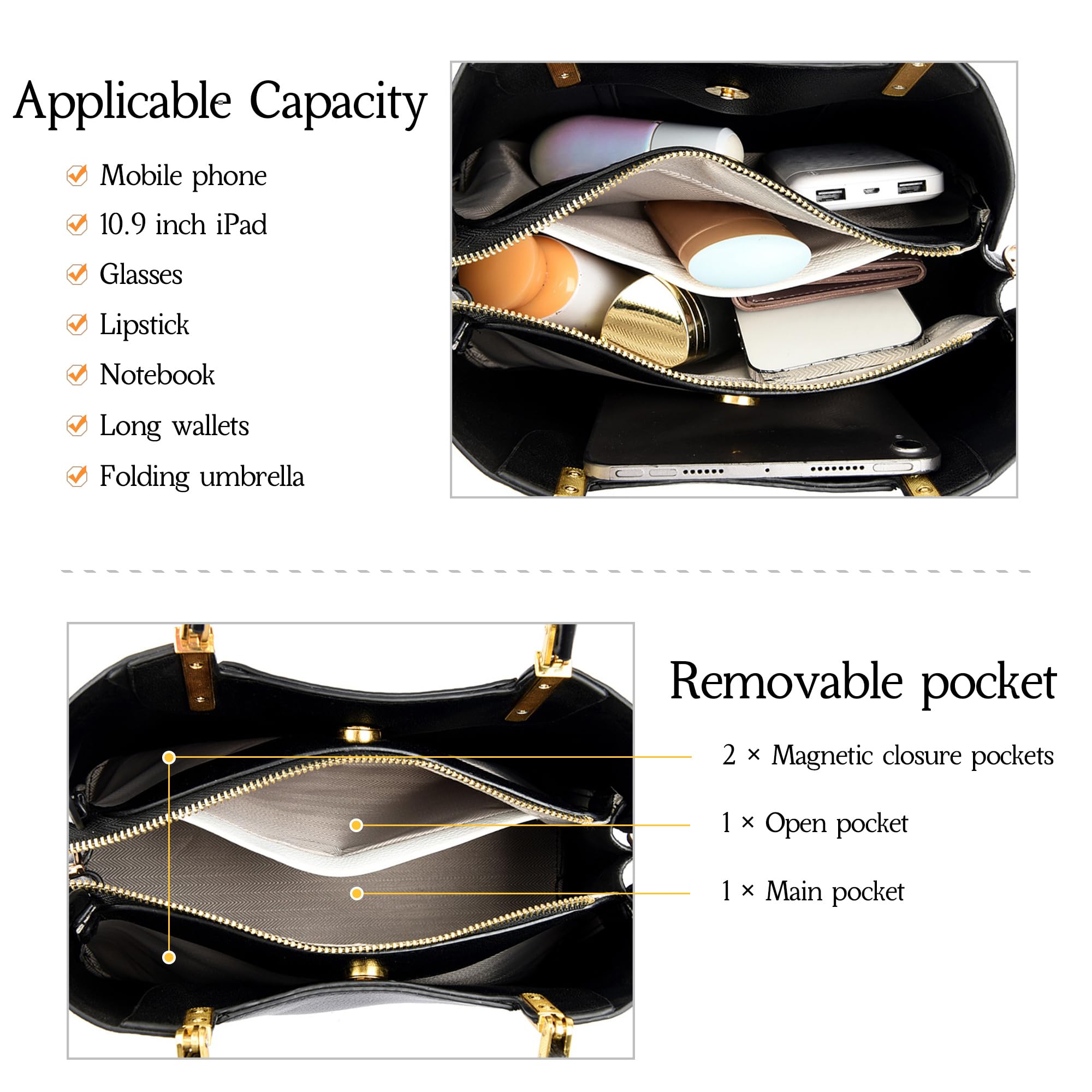 Bolso de Mano Para Mujer Moda Dama Bolso Bandolera Múltiples Bolsillos Diseño de Bordado Exquisito Regalos Citas Vacaciones Bolsa de Mensajero Impermeable Cuero Genuino