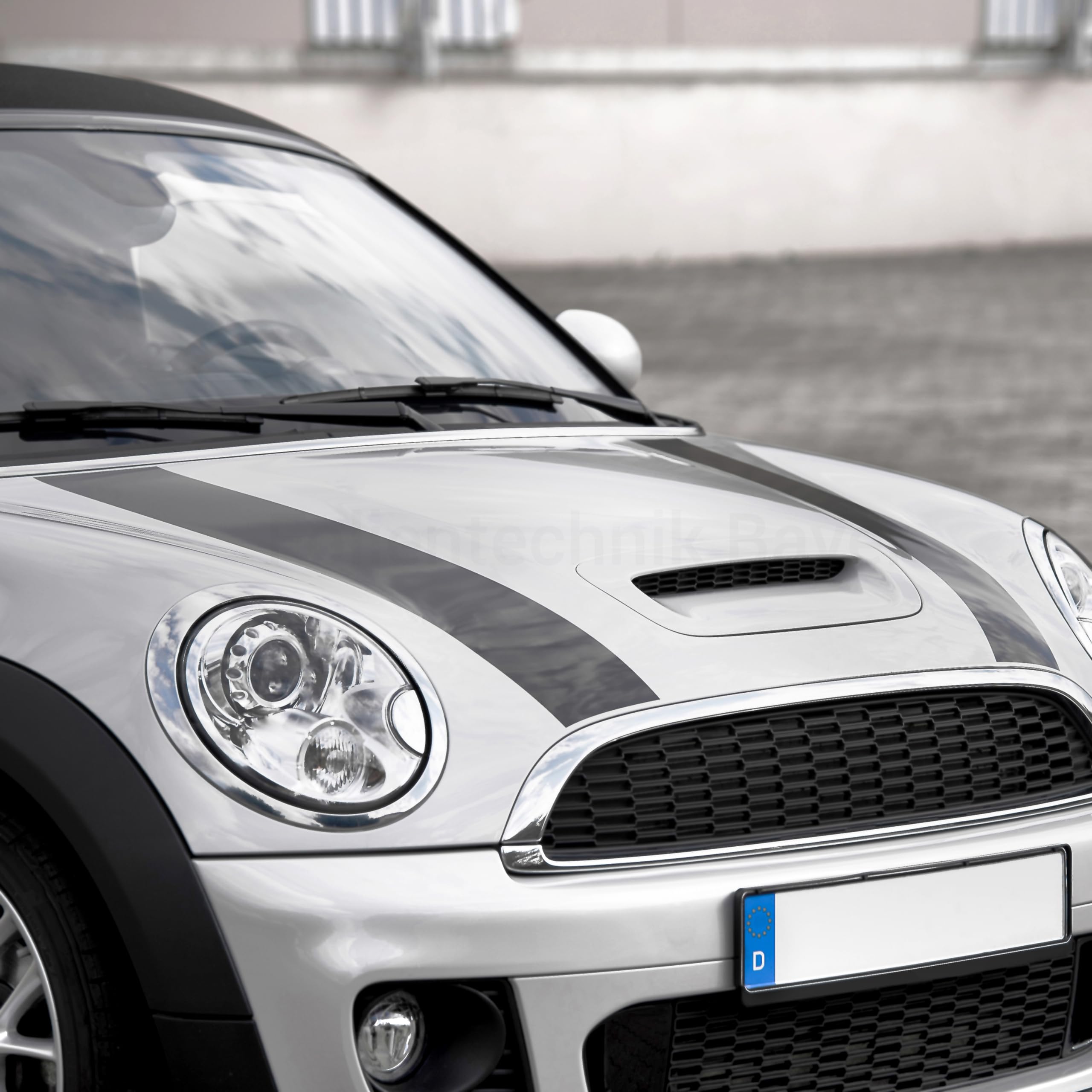 1013 Bandes de capot compatibles avec Mini One Cooper S JCW R55 R56 R57 (noir)