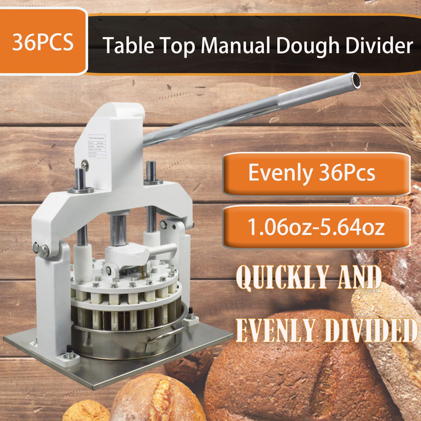 INTBUYING 36Pcs Manual Dough Divider and Cutter for 30g-180g Portions, Dough Lump Spacer & Fillings Cutting, Stainless Steel Tabletop Quantitative Partition Tool