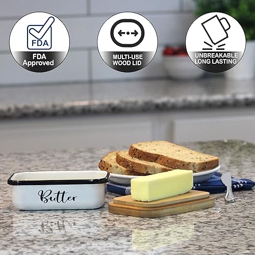 Miniatura 6 de Home Acre Designs Farmhouse Kitchen Decor - Juego de recipientes de metal y acero inoxidable galvanizados para cocina, mostrador de mantequilla,