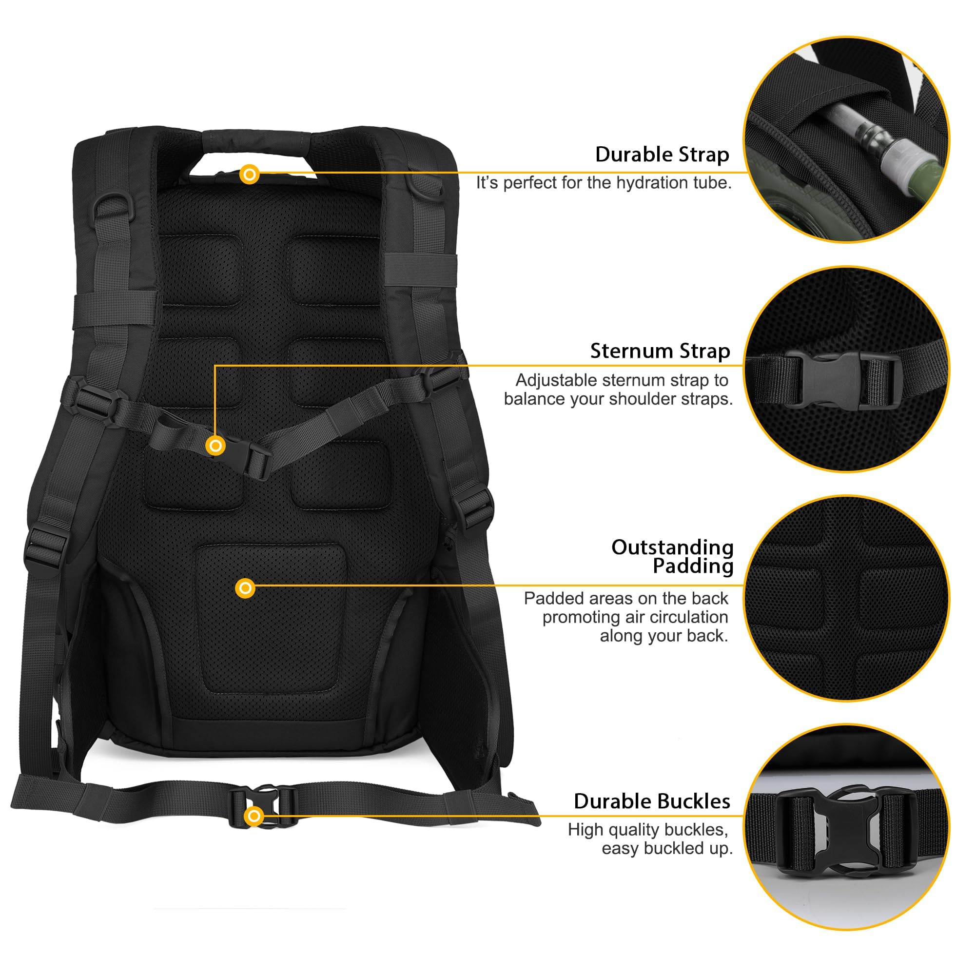 Mardingtop 25L/40L Taktischer Rucksack Herren Wanderrucksack mit MOLLE-System Militär Rucksack, Tactical Backpack für Assault Wandern Reisen Outdoor Arbeit
