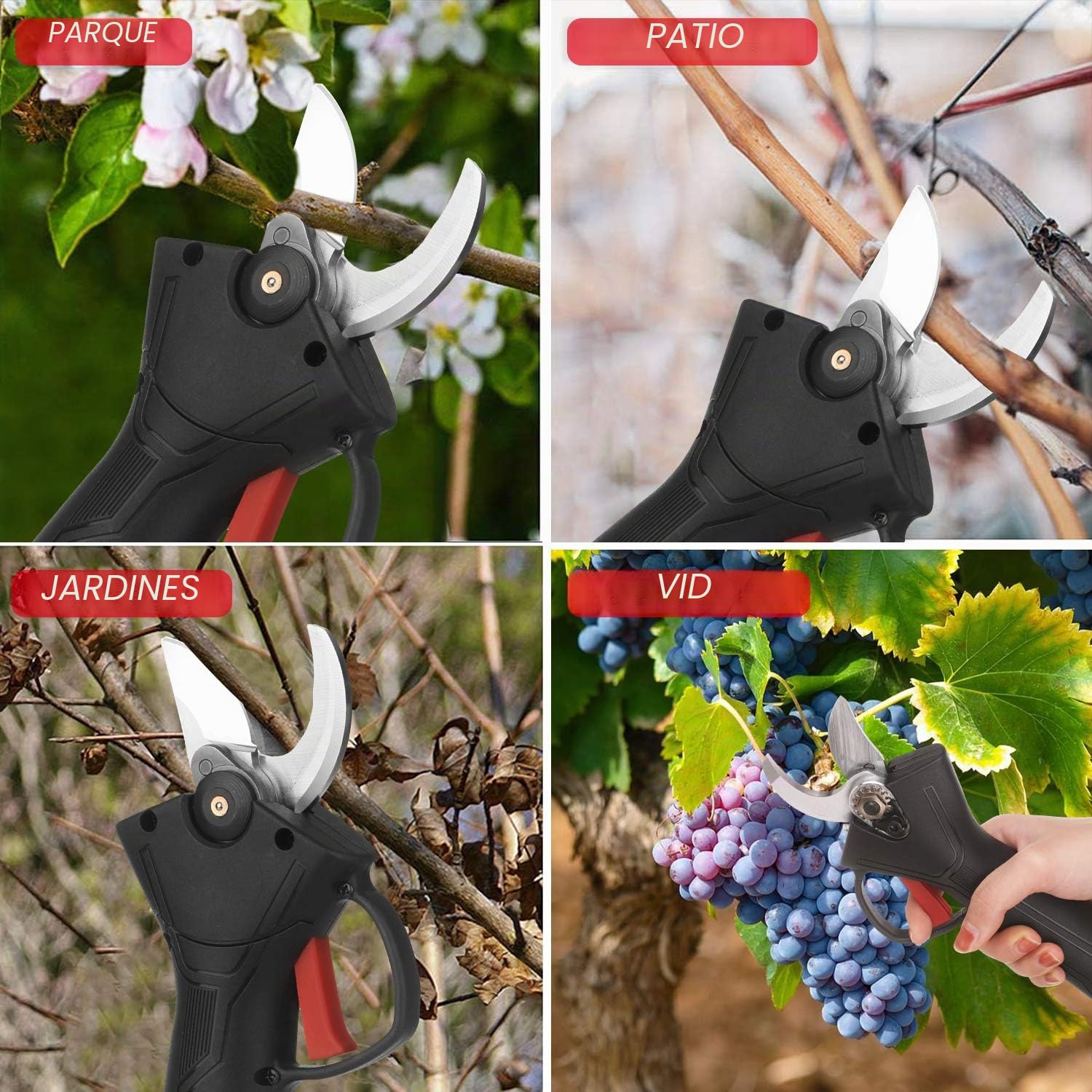 Weytoll Tijeras de Podar Electricas 30mm 800W 21V 2000mAh 2 Baterías Tijeras De Podar Inalámbricas 1.6lb Tijeras de Jardín 7 horas de Trabajo Constante
