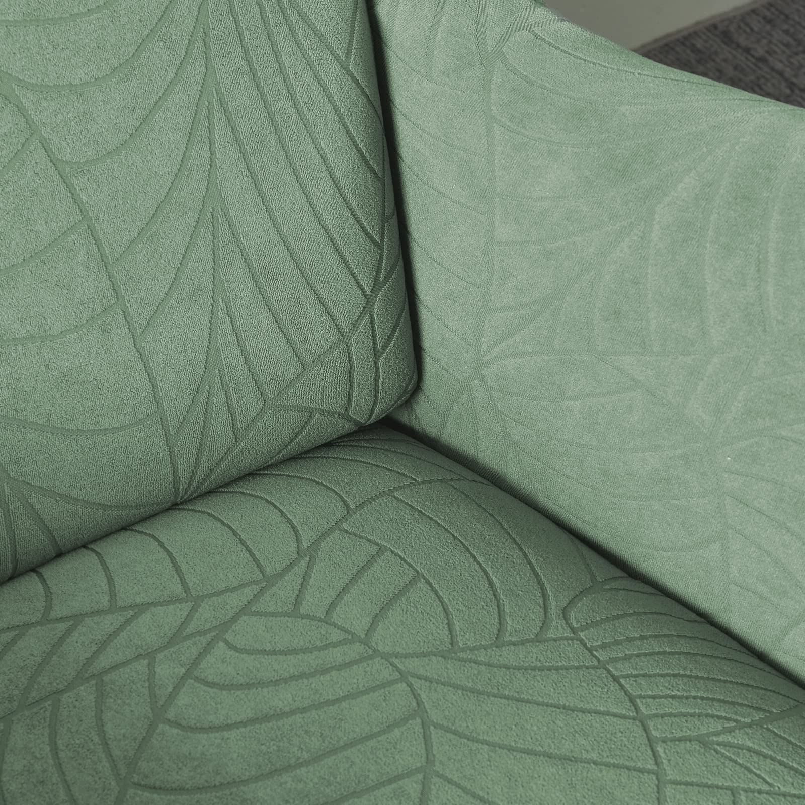 Wingback Chair Covers 2-teiliges Set – 2-in-1-Design, Sesselbezüge, solide, weiche Rückenlehnenstuhlbezug, dehnbar, Ohrensessel-Schonbezug, Möbelschutz für Wohnzimmer, Schlafzimmer, Hotel (Grün)