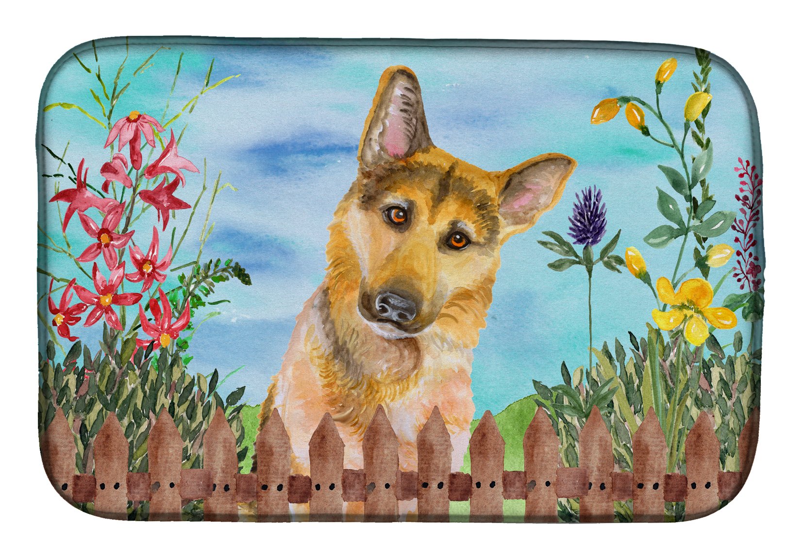 German Shepherd tapis de séchage absorbant pour protéger le plan de travail des rayures