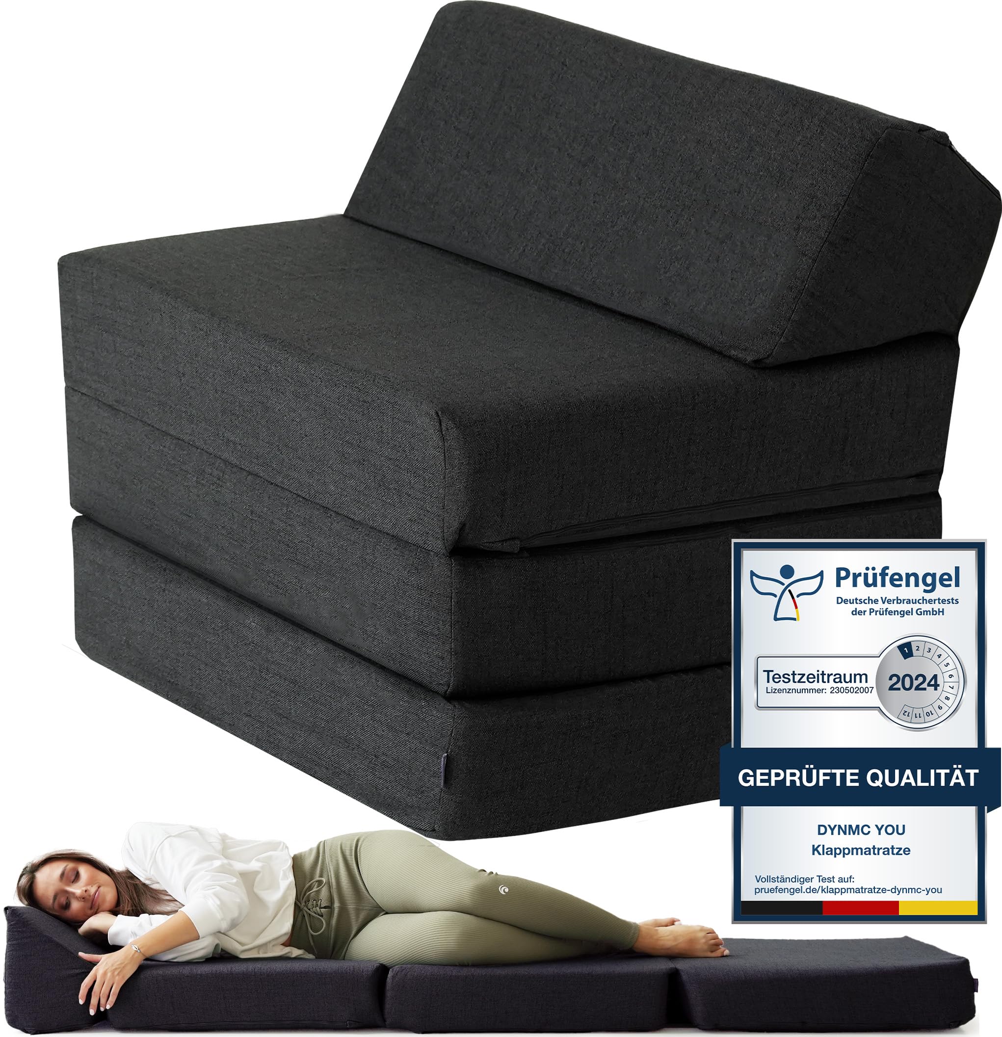 DYNMC you Sillón plegable con función de cama – Sillón plegable con función de dormir – Sillón para invitados plegable – Sillón con función de sueño – Sofá cama