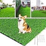 LOOBANI Realistic Artificial Grass Rug Indoor Outdoor, Dog Grass Mat with Drainage Holes and Replacement Artificial Grass Turf, Fake Grass for Garden Lawn Landscape Balcony Decoration, 3 Feet x 5 Feet