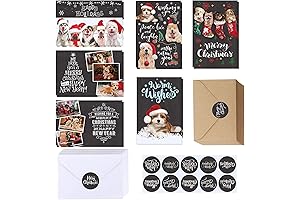 120 Sets Christmas Cards Holiday Cards with Envelopes Stickers Assortment for Dog Lovers