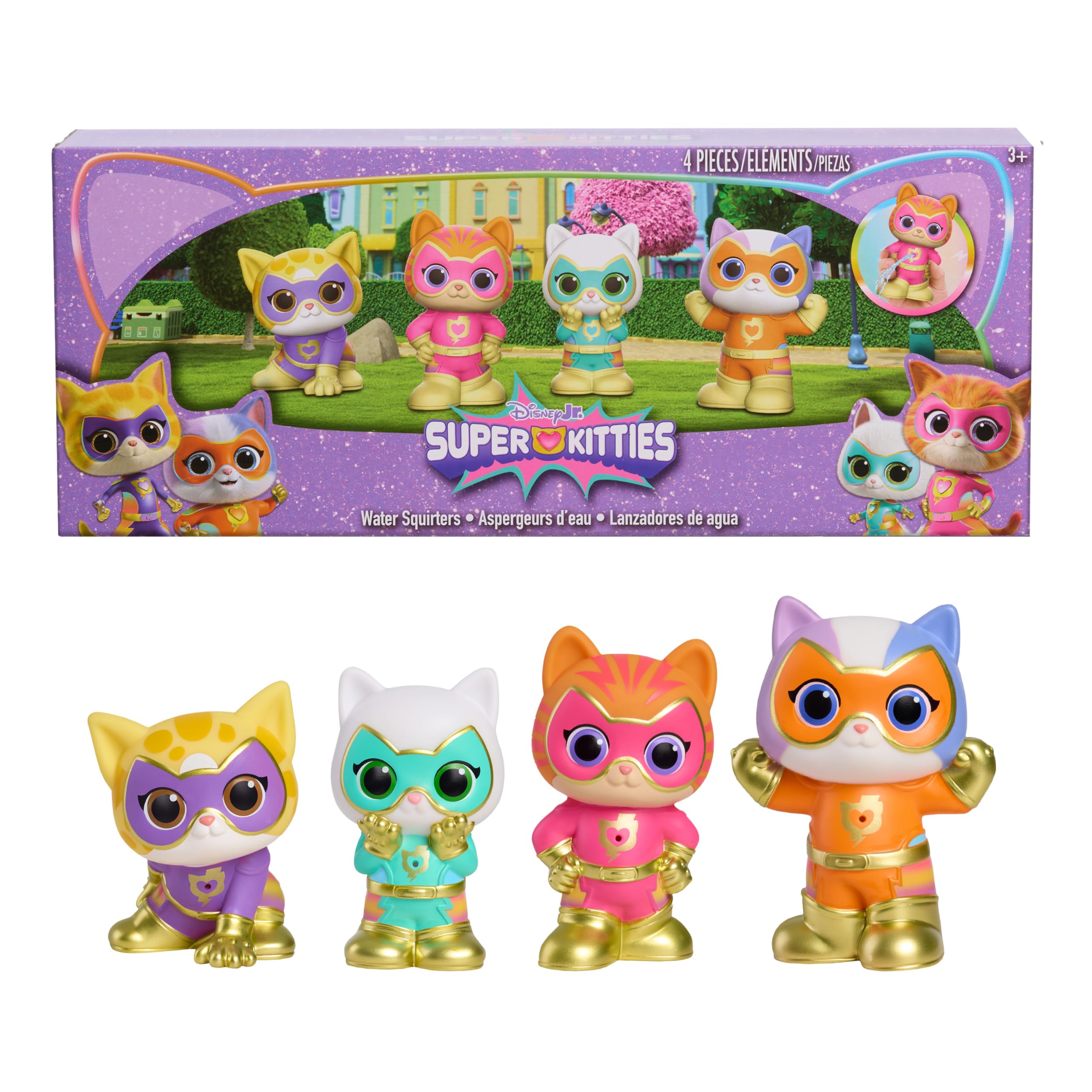 SuperKitties Water Squirters - Paquete de 4 juguetes para niños a partir de 3 años Just Play