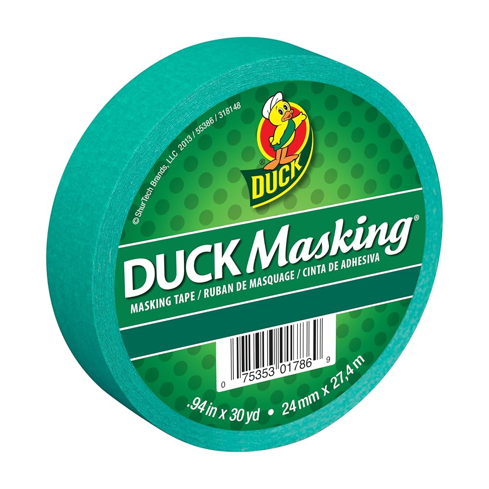 Duck Masking 240820 Green Color Masking Tape, .94-Inch by 30 Yards