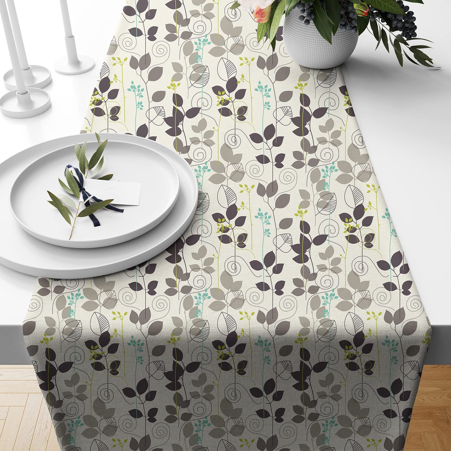BRICK HOME Table Runner - Geometric Peach Design -31
