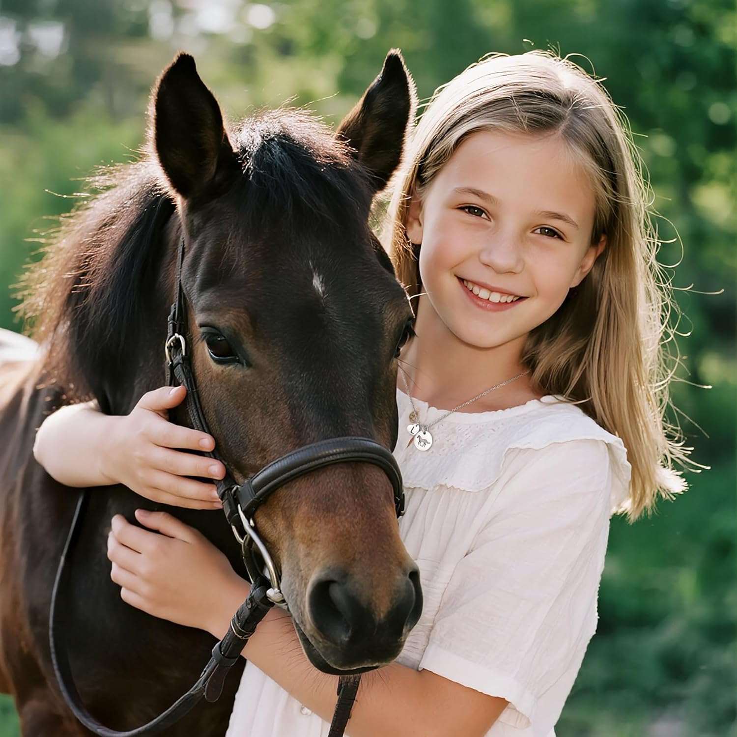MONOOC Valentines Gifts for Kids Her Girls - Horse Necklace Gifts for Girls Horse Jewelry Necklaces Initial Necklace Jewelry Valentines Gift for Kids Her Teen Girl Women - Image 2