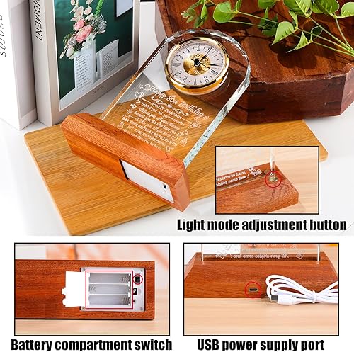 Miniatura 6 de Reloj de cristal de feliz cumpleaños 80 para hombres y mujeres, regalos de cumpleaños de 80 años para padres, mamá y papá, reloj de cuarzo 80 con