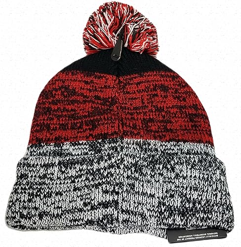 Miniatura 2 de Ultra Game NBA Chicago Bulls - Gorro de punto con pompón, color rojo y negro, Rojo & negro