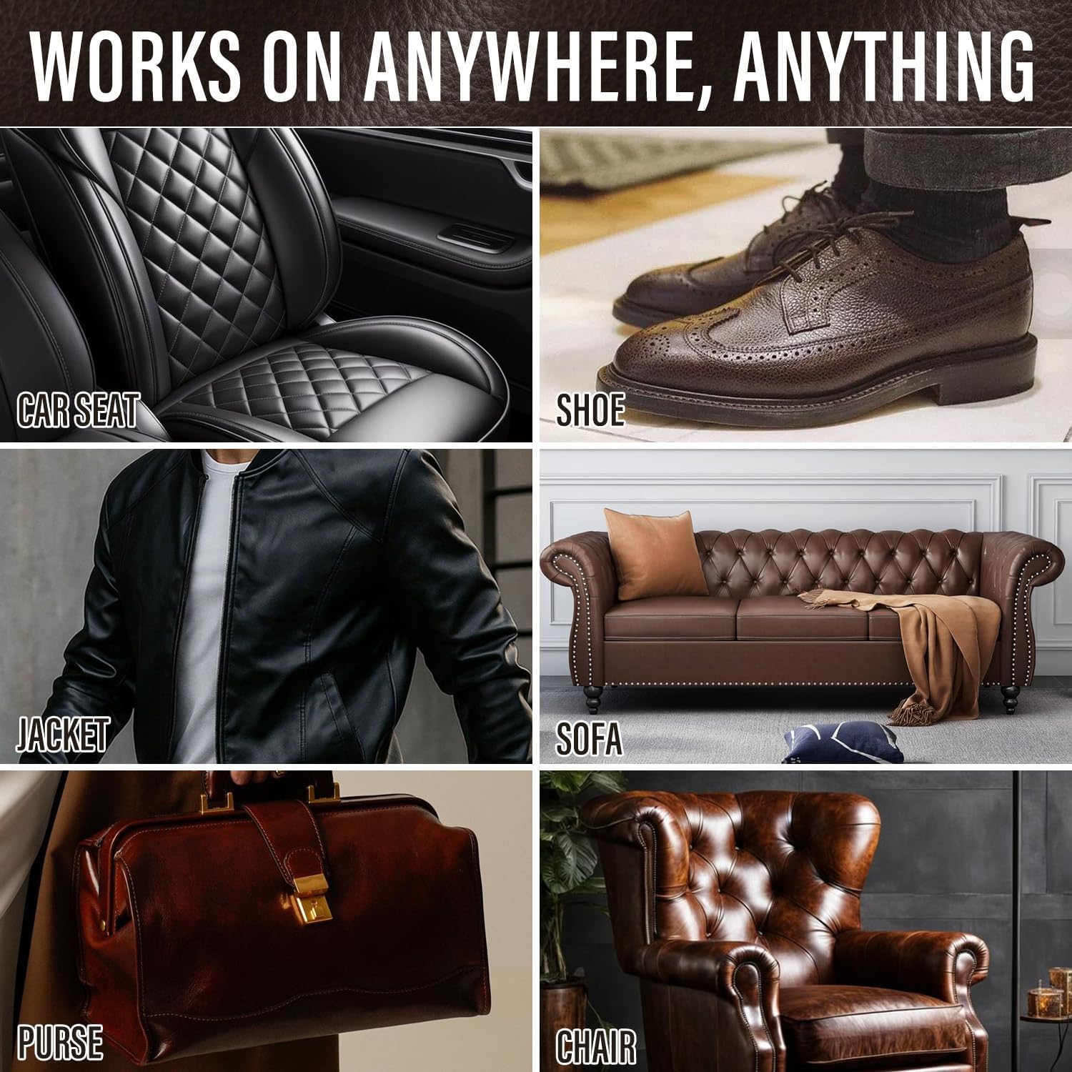 Leather & Vinyl Repair Kit, Leather Repair Kit for Car Seat, Shoes, Jacket, Sofa, Couch, Purse, Restores Faux, Artificial, Genuine Pleather, with Easy to Follow Instruction to Match Any Color - Image 4