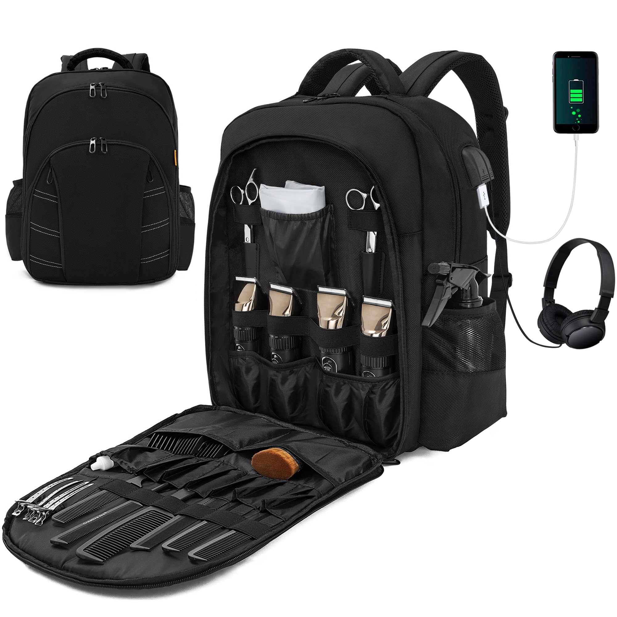 Barber Supplies Bag, Portable Backpack for men, Travel Clipper Tool Bookbag