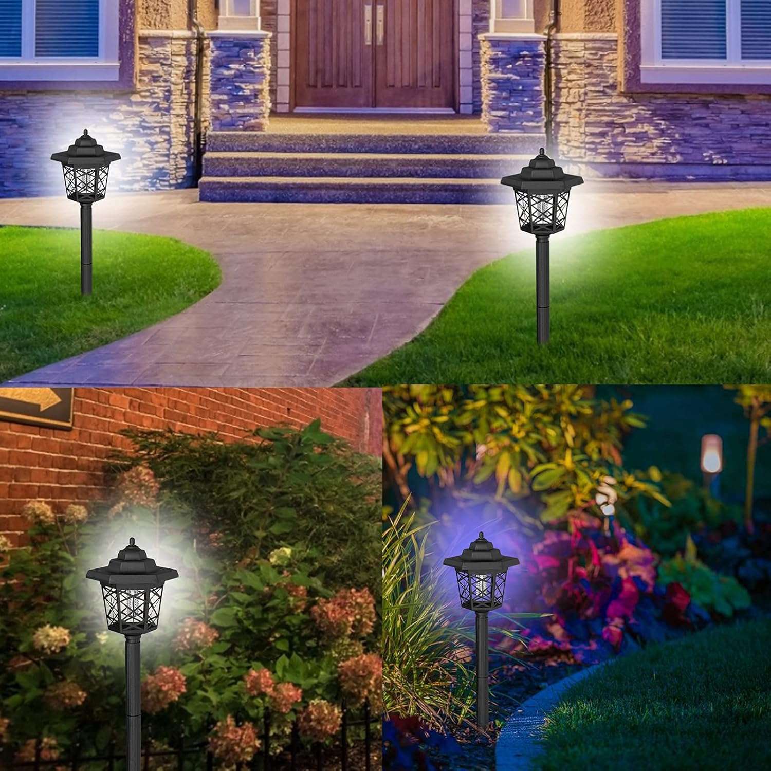 2 Pcs Solar Bug Zappers Outdoor Waterproof LED Solar Mosquito Zappers Outdoor Solar Powered Mosquito Killer Light Lamp for Indoor and Outdoor Use