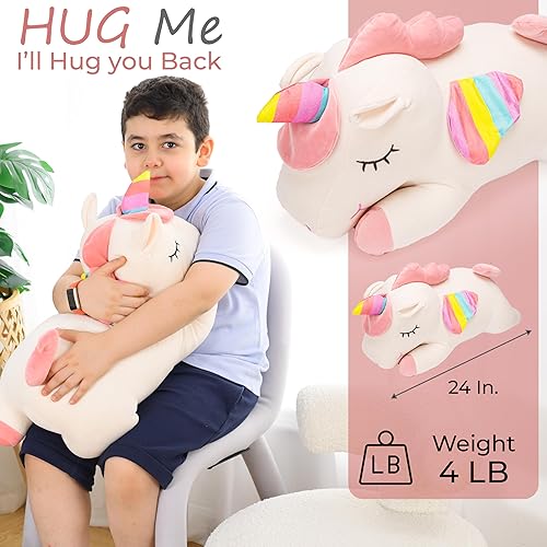 Miniatura 5 de ZYSMALAT Animales de peluche con peso, 4 libras de peluche de dinosaurio con peso, peluche de unicornio, peluche de perezoso, animales de peluche