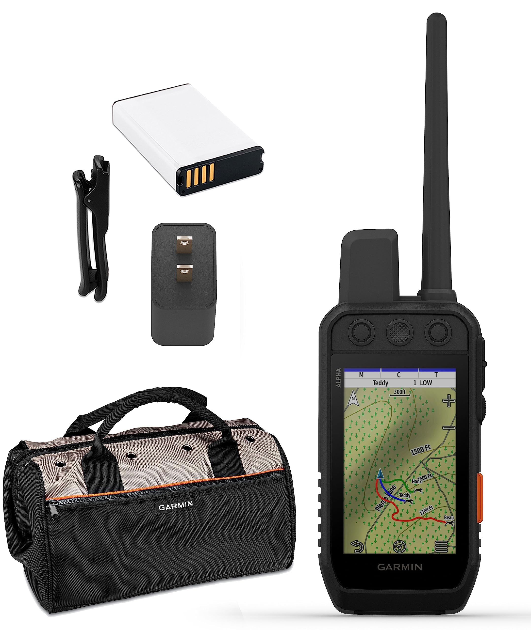 Garmin Alpha 300i (GPS Only) GPS Dog Tracking System Bundle - Multidog Tracking GPS & Remote Training Device - Includes Garmin Field Bag